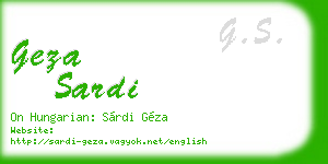 geza sardi business card