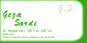 geza sardi business card